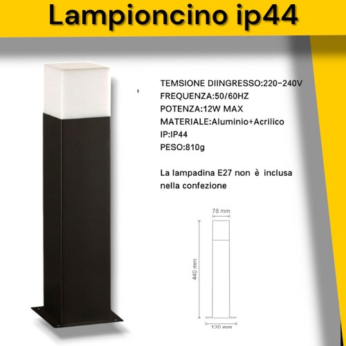 Lampione led giardini ip44 - lampione,